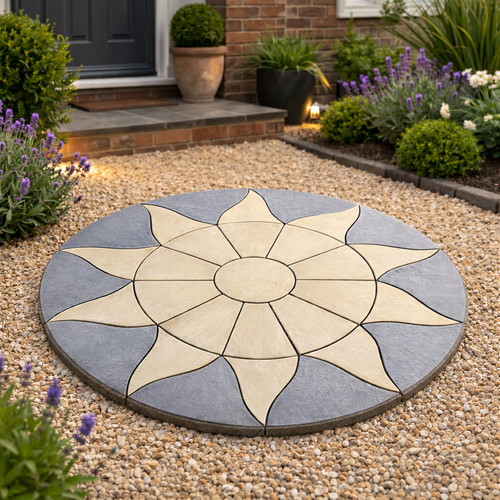 Paving sun circle - paving, slabs