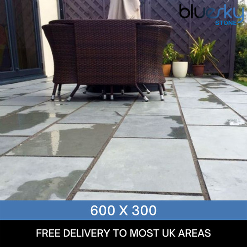 Grey slate paving patio slabs - slate,