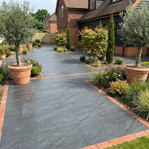 Porcelain paving slabs black - porcelain,
