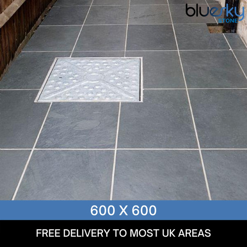 Grey slate paving patio - paving,