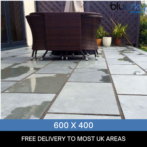Grey slate paving patio - slate, slabs