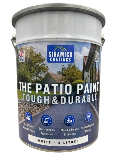 White patio paint one coat - 5l,