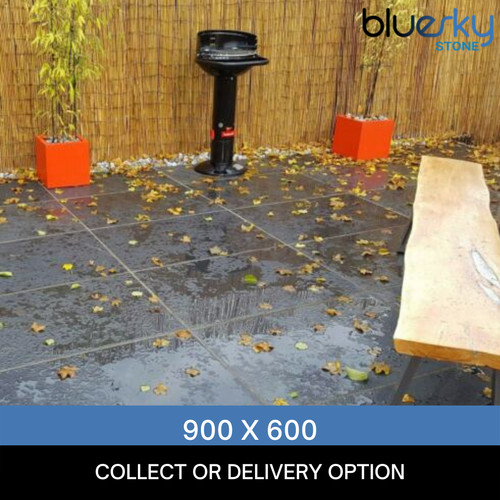 Black slate paving - black, patio