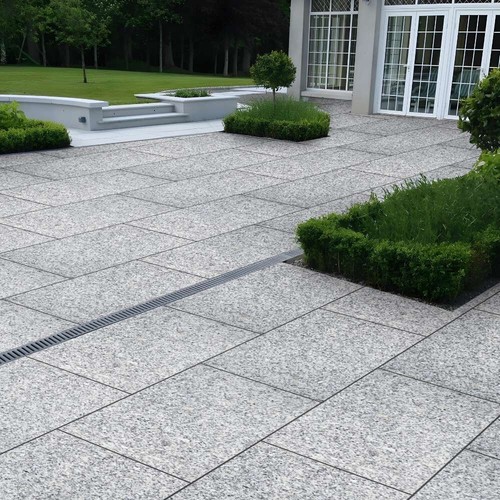 Silver grey granite - grey, paving